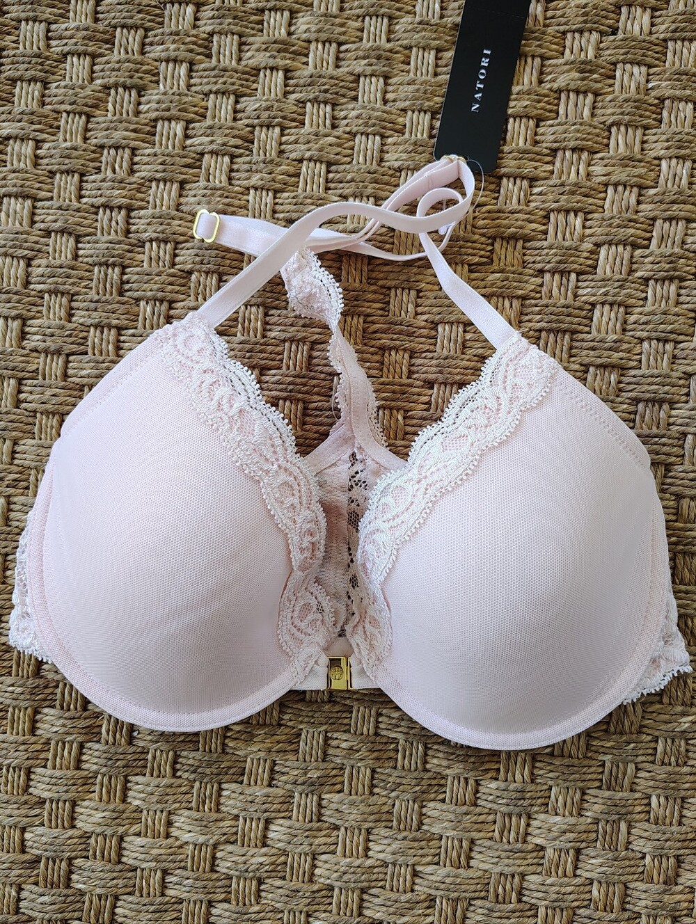 Natori Feathers Front-Close Racerback Bra Size 32D NWT